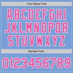 Custom Bomber Varsity Letterman Jacket Light Blue Pink White Full Snap Style 9215 Custom Light Blue Pink-White Bomber Full-Snap - Image 5