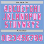 Light Blue Pink White Varsity Letterman Bomber Jacket Custom Full-Snap Fashion Custom Light Blue Pink-White Bomber Full-Snap - Image 5