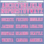 Light Blue Pink-White Stitched Knit Hat - Custom Cuffed Beanie for Men and Women Custom Light Blue Pink-White Stitched Cuffed - Image 2