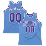 Light Blue Purple White Custom Throwback Basketball Jersey Authentic Custom Light Blue Purple-White Authentic Throwback Basketball