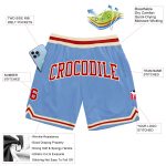 Light Blue Red-Cream Basketball Shorts Authentic Custom Throwback Style Custom Light Blue Red-Cream Authentic Throwback Basketball - Image 2