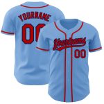 Light Blue Red Navy Authentic Baseball Jersey - Custom Design for Fans Custom Light Blue Red-Navy Authentic Baseball Jersey
