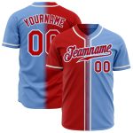 Custom Light Blue Red White Baseball Jersey | Authentic Fade Fashion Design Custom Light Blue Red-White Authentic Fade Fashion