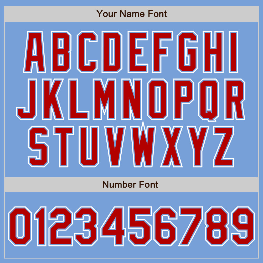 Custom Light Blue Red-White Authentic Fade Fashion Baseball Jersey Custom Light Blue Red White Baseball Jersey | Authentic Fade Fashion Design Custom Light Blue Red-White Authentic Fade Fashion - Image 3