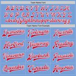 Light Blue Red White Varsity Bomber Jacket Custom Full-Snap Letterman Custom Light Blue Red-White Bomber Full-Snap Varsity - Image 4