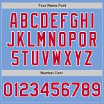 Light Blue Red White Varsity Bomber Jacket Custom Full-Snap Letterman Custom Light Blue Red-White Bomber Full-Snap Varsity - Image 5