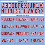 Custom Light Blue Red White Performance T-Shirt for Men Long Sleeve Custom Light Blue Red-White Long Sleeve Performance T-Shirt - Image 4