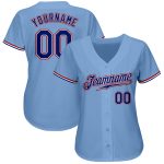 Authentic Baseball Jersey Custom Light Blue Royal-Red Design - Personalized Sports Apparel Custom Light Blue Royal-Red Authentic - Image 2