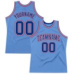 Light Blue Royal-Red Authentic Throwback Basketball Jersey - Custom Design Custom Light Blue Royal-Red Authentic Throwback