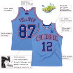 Light Blue Royal-Red Authentic Throwback Basketball Jersey - Custom Design Custom Light Blue Royal-Red Authentic Throwback - Image 2