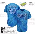Light Blue 3D Pattern Baseball Jersey - Custom Royal-White Design, Authentic Style Custom Light Blue Royal-White 3D Pattern - Image 3