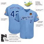 Custom Light Blue Baseball Jersey - Royal-White Authentic Design Custom Light Blue Royal-White Authentic Baseball Jersey - Image 3