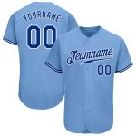 Custom Light Blue Baseball Jersey - Royal-White Authentic Design Custom Light Blue Royal-White Authentic Baseball Jersey