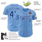 Light Blue Baseball Jersey - Custom Royal-White Style 3408 Authentic Design Custom Light Blue Royal-White Authentic Baseball - Image 3