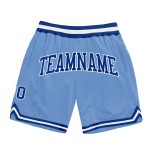 Light Blue Royal White Basketball Shorts - Custom Authentic Throwback Design Custom Light Blue Royal-White Authentic Throwback