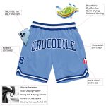 Light Blue Royal White Basketball Shorts - Custom Authentic Throwback Design Custom Light Blue Royal-White Authentic Throwback - Image 2