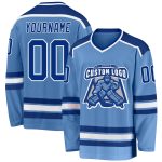 Light Blue Hockey Jersey Custom Royal White Design for Teams and Fans Custom Light Blue Royal-White Hockey Jersey