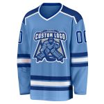 Light Blue Hockey Jersey Custom Royal White Design for Teams and Fans Custom Light Blue Royal-White Hockey Jersey - Image 2
