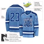 Light Blue Hockey Jersey Custom Royal White Design for Teams and Fans Custom Light Blue Royal-White Hockey Jersey - Image 3