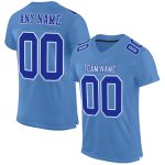 Light Blue White Mesh Authentic Football Jersey - Custom Team Apparel Custom Light Blue Royal-White Mesh Authentic Football