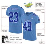 Light Blue White Mesh Authentic Football Jersey - Custom Team Apparel Custom Light Blue Royal-White Mesh Authentic Football - Image 2