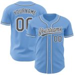 Light Blue Gray Custom Baseball Jersey - Authentic White Sportswear Custom Light Blue Steel Gray-White Authentic Baseball