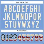 Light Blue Vintage USA Flag Basketball Jersey - Cream Authentic Throwback Design Custom Light Blue Vintage USA Flag-Cream - Image 4