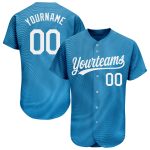 Light Blue White 3D Pattern Baseball Jersey - Custom Authentic Design Custom Light Blue White 3D Pattern Design Authentic