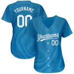 Light Blue White 3D Pattern Baseball Jersey - Custom Authentic Design Custom Light Blue White 3D Pattern Design Authentic - Image 2