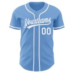 Authentic Light Blue White Custom Baseball Jersey for Men and Women Custom Light Blue White Authentic Baseball Jersey - Image 2