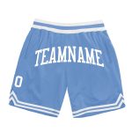 Light Blue White Authentic Custom Basketball Shorts for Men - Retro Throwback Style Custom Light Blue White Authentic Throwback