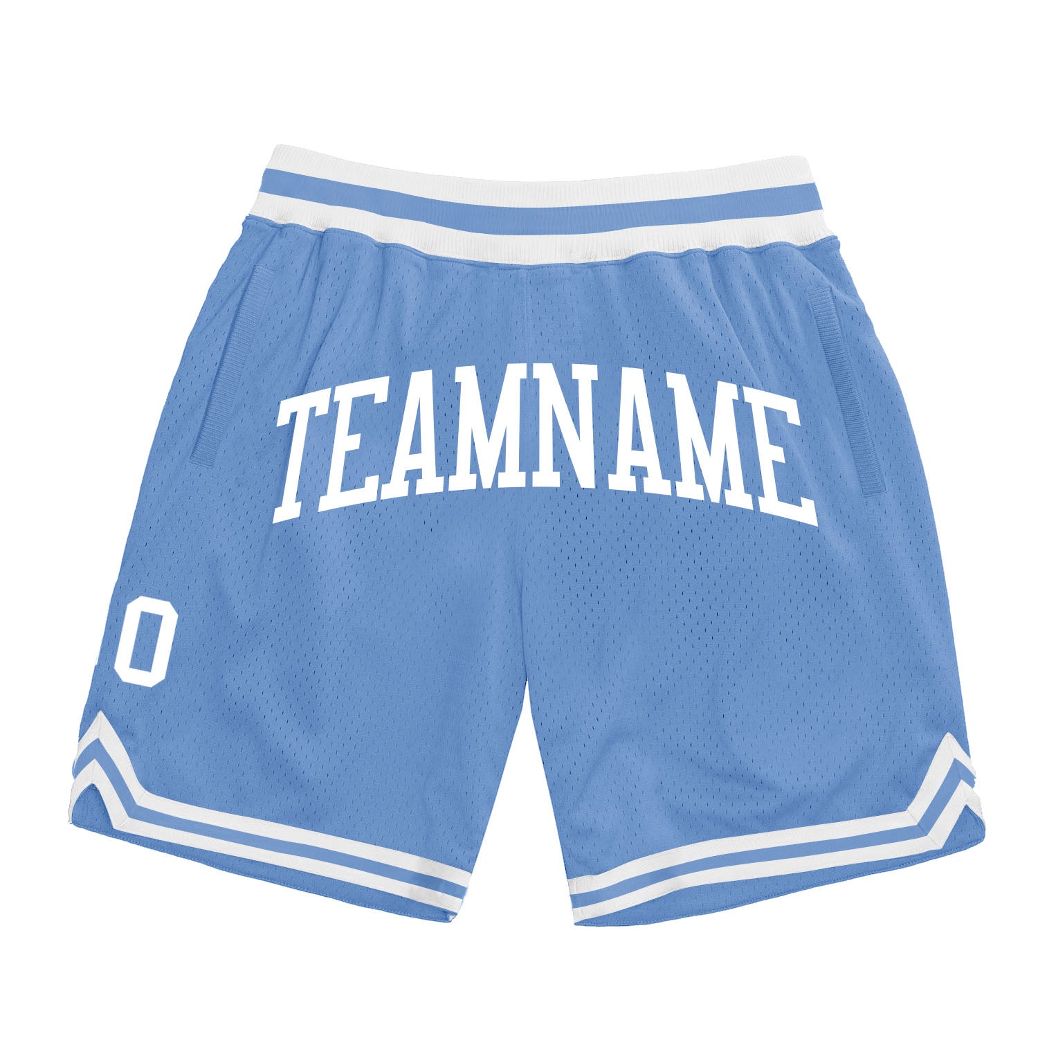 Light Blue White Authentic Custom Basketball Shorts for Men - Retro Throwback Style Custom Light Blue White Authentic Throwback