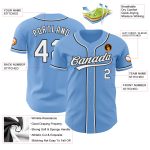 Light Blue Black White Authentic Baseball Jersey, Custom Style 2674 Custom Light Blue White-Black Authentic Baseball Jersey - Image 3