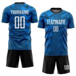 Light Blue Black White Sublimation Soccer Jersey - Custom Uniform Custom Light Blue White-Black Sublimation Soccer Uniform - Image 2