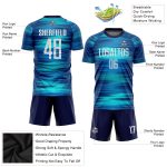 Custom Light Blue White Black Soccer Uniform Jersey - Style 2304, Sublimation Design for Teams Custom Light Blue White-Black - Image 3