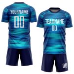 Custom Light Blue White Black Soccer Uniform Jersey - Style 2304, Sublimation Design for Teams Custom Light Blue White-Black - Image 2