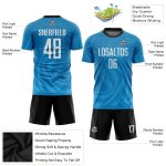 Light Blue Sublimation Soccer Jersey Custom Design Black-White Style 2719 Custom Light Blue White-Black Sublimation Soccer - Image 3