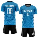 Light Blue Sublimation Soccer Jersey Custom Design Black-White Style 2719 Custom Light Blue White-Black Sublimation Soccer - Image 2