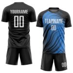 Light Blue Black White Custom Soccer Jersey Sublimation Uniform Style 4124 Custom Light Blue White-Black Sublimation Soccer - Image 2