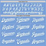 Light Blue White Bomber Varsity Jacket Custom Full-Snap Letterman Style Custom Light Blue White Bomber Full-Snap Varsity - Image 4