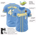 Light Blue White-Gold Custom Baseball Jersey - Authentic Athletic Wear Custom Light Blue White-Gold Authentic Baseball Jersey - Image 3
