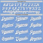 Light Blue Gray Two Tone Varsity Bomber Jacket Full-Snap Custom Letterman Custom Light Blue White-Gray Bomber Full-Snap Varsity - Image 4