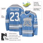 Light Blue White Gray Custom Hockey Jersey - Personalized Sports Apparel Custom Light Blue White-Gray Hockey Jersey - Image 3