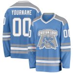 Light Blue White Gray Custom Hockey Jersey - Personalized Sports Apparel Custom Light Blue White-Gray Hockey Jersey