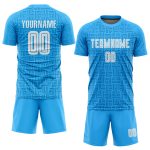 Custom Light Blue Soccer Jersey - White Home Sublimation Uniform for Teams Custom Light Blue White Home Sublimation Soccer - Image 2