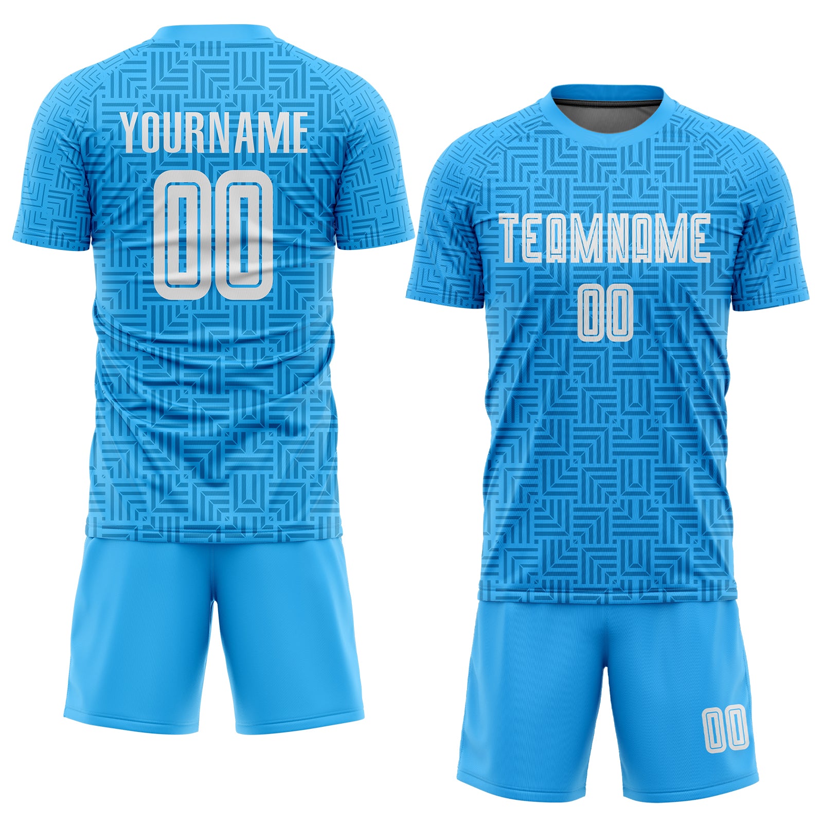 Custom Light Blue White Home Sublimation Soccer Uniform Jersey Custom Light Blue Soccer Jersey - White Home Sublimation Uniform for Teams Custom Light Blue White Home Sublimation Soccer - Image 2
