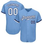 Light Blue White-Navy Authentic Baseball Jersey - Custom Style 8411 Custom Light Blue White-Navy Authentic Baseball Jersey