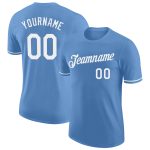 Light Blue White Performance T-Shirt - Custom Athletic Tee for Men and Women Custom Light Blue White Performance T-Shirt