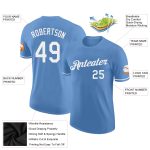 Light Blue White Performance T-Shirt - Custom Athletic Tee for Men and Women Custom Light Blue White Performance T-Shirt - Image 2