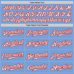 Custom Light Blue White Pinstripe Authentic Baseball Jersey - Red Trim Custom Light Blue White Pinstripe White-Red Authentic - Image 4